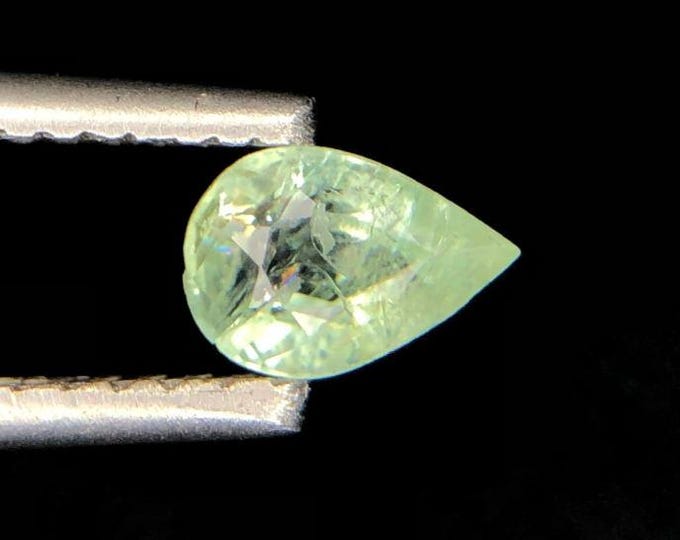 0.53 Carat Paraiba Tourmaline. Faceted Pear Cut. Loose Gemstone for Jewelry. SI. Earth Mined. 6.2 x 4.25 x 3.32 mm. Medium Tone. Mozambique