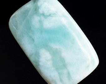 Genuine Mined Large Larimar Loose Gemstone for Making Pendants. 44 Carats. Unique Patterned Blue. 32 x 21mm. Lost Atlantis Stone. Chakra.
