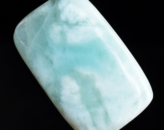 Genuine Mined Large Larimar Loose Gemstone for Making Pendants. 44 Carats. Unique Patterned Blue. 32 x 21mm. Lost Atlantis Stone. Chakra.