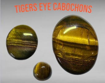 Tigers Eye Cabochons. Healing Stone. Oval Shape. Loose Gemstones for Jewlery. Genuine Mined. Untreated. Fantastic Flash. Sold Seperate