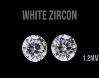 2 Piece: 0.05 Carat White Natural Zircon. VVS. 1.2 x 1.2 x .7 mm. Loose Gemstones. Jewelry Making and Gifts. Earth Mined. Heated.