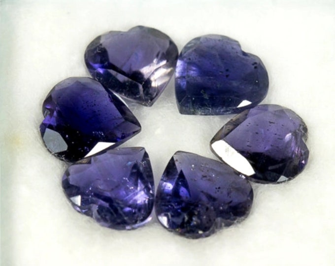 1.75 Carats Natural Iolite Faceted Heart 8.60 x 8.90 x 4.10 mm Loose Gemstone for Jewelry Making and Gifts. Genuine Earth Mined