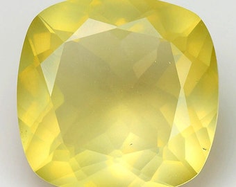 10.41 Carat Natural Orthoclase Feldspar Champagne Yellow Cushion Cut 14.80x 14.70x 7.90mm Gemstone for Jewelry Making and Gifts Earth Mined