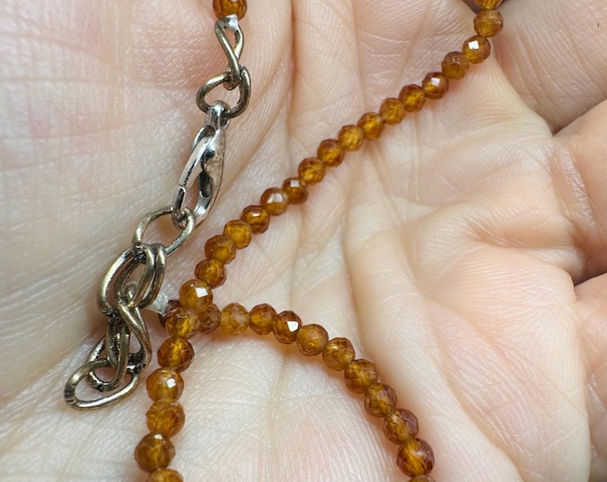 18.20 Carat Genuine Hessonite Garnet Beads Strand. 3mm Rondelle. 16cm for Jewelry Making. Rust Orange. Untreated Natural Beads.