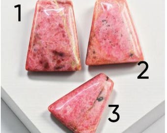 Canadian Rhodonite Cabochon. Single Piece. Natural Polished Gemstones. Jewellery Supplies. Pink and Black Cabochons. Earth Mined.