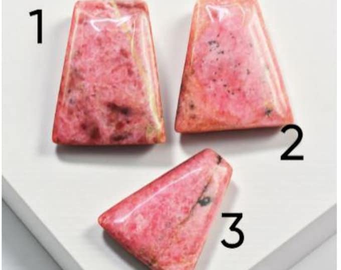 Canadian Rhodonite Cabochon. Single Piece. Natural Polished Gemstones. Jewellery Supplies. Pink and Black Cabochons. Earth Mined.