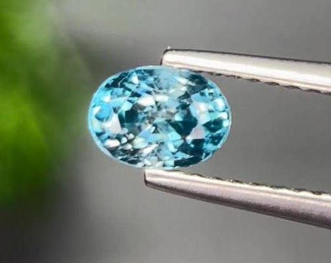 Natural Blue Zircon 0.96 Cts Oval Cut. Earth Mined. 6.1 x 4.4 x 3.4 mm. Faceted Oval Cut. Sky Blue Loose Gemstone. Jewellery.