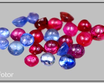 Mini Coloured Sapphire Cabochons. 2 Pieces Per Order. 2-3mm. Loose Gemstone for Jewelry Making and Gifts. Sold Individually. Earth Mined.