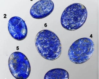 Individual Lapis Lazuli 100% Natural + Untreated Cabochon Loose Gemstones for Making Jewellery. Various Sizes Available. Beautiful Blue.