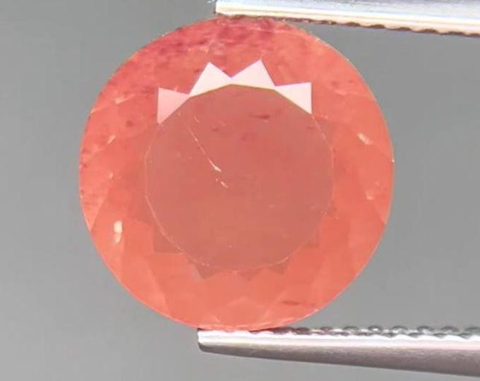 3.50 Carats Natural Bi-Color Andesine Feldspar Round Cut Sunstone. Untreated. Golden Peach. Loose Gemstone. 11 x 11 x 5.2 mm.