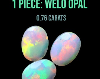 LOT: 2.51 Carats Earth Mined Ethiopian Welo Opal Faceted. Untreated Genuine Opal. Perfect Birthstone for Making Jewellery. Oval Cut. 3 Piece