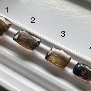 Erde Minen Axinite Edelsteine. Seltenes Mineral. Braune facettierte Edelsteine für Schmuck. Kissen & Ovalschliff. Verschiedene Stücke erhältlich. SI-VS.