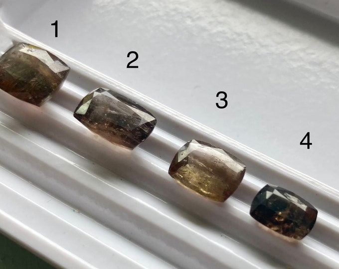 Earth Mined Axinite Loose Gemstones. Rare Mineral. Brown Faceted Gems for Jewellery. Cushion & Oval Cut. Various Pieces Available. SI-VS.