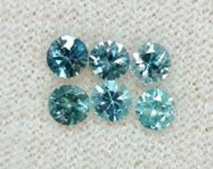 2 Piece: 2.8mm Light Blue Zircon. VS. Natural Round. Earth Mined Loose Gemstones. Unique Colouration. Calibrated. Gemstone Pair.