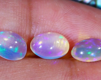 1.45Ct Natural Ethiopian Welo Solid Opal. Authentic Mined Opal. 8. x 6 x 3.6 mm. Jewellery Supplies. Untreated Opal. Oval Cabochon. 1 Piece
