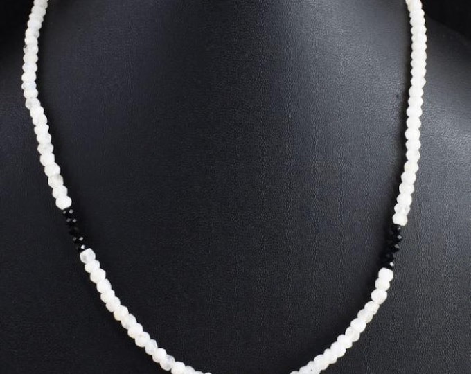 Genuine Mined 76.00 Cts Moonstone & Spinel Rondelle Beads. 4mm. Untreated. Gemstone Beads. Beading Supplies. 20 Inch Strand.