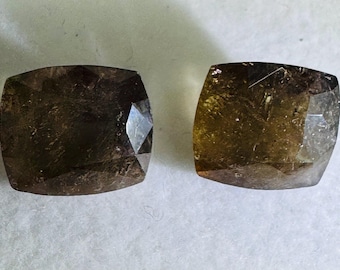 8.80 Carat Earth Mined Axinite Pair. Loose Gemstones. Rare Mineral. Golden Faceted Gems for Jewellery. Unmatched Pair. Untreated. SI. Gifts