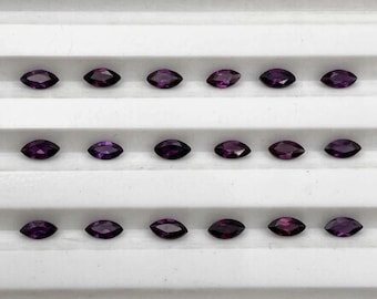 2 Piece: Grape Garnet. Earth Mined Rich Colour. Marquise. Mozambique. 0.12 Carat. 2x4mm. Not Lab Made. Jewellery Making. Gifts.