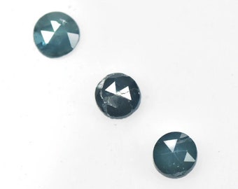 LOT: 0.16 Carat Natural Blue Diamond Round Checker Cut Shape. 2.300 x 2.300 x 1.400 mm. Loose Gemstone for Jewelry Making. SI. 3 Pieces.