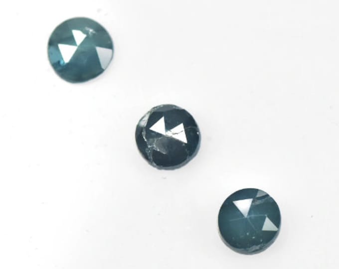 LOT: 0.16 Carat Natural Blue Diamond Round Checker Cut Shape. 2.300 x 2.300 x 1.400 mm. Loose Gemstone for Jewelry Making. SI. 3 Pieces.