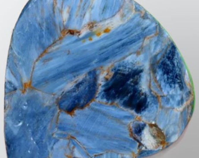 Earth Mined Pietersite Faceted Gemstone. Rare Loose Stone for Jewelry Making. 12.90 Carat Natural Namibia Mauve Blue & Gold. Unpolished.