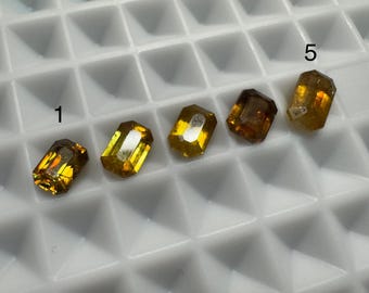 Genuine Mined Sphene. Faceted Emerald Cut. Loose Gemstones for Making Jewelry. Chrome Yellow. Jewellery Supplies. Untreated. Single Gemstone