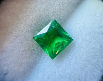 0.67 Carat Tsavorite Garnet. Bright Green Garnet. SI Grade. Natural Faceted Loose Gemstone for Jewellery. Untreated. 5 x 4.9 x 3.1mm.