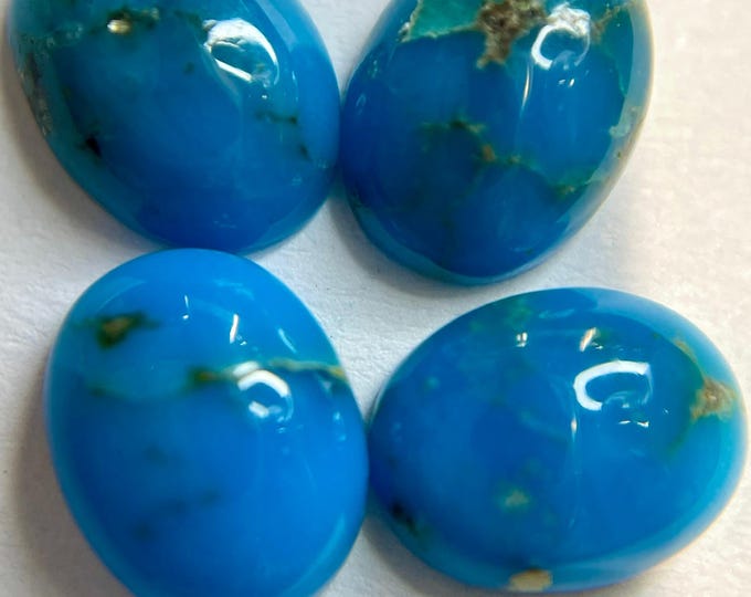 Oval Arizona Turquoise Cabochons 100% Natural Untreated Loose Gemstone for Jewelry Making and Gifts. Genuine Earth Mined. Sold Individually