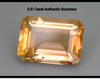 Earth Mined Oregon Sunstone 3.51 Carat. Bright Gemstones. Loose Gemstones for Making Jewelry. Faceted Emerald. VVS. Peach Colour.