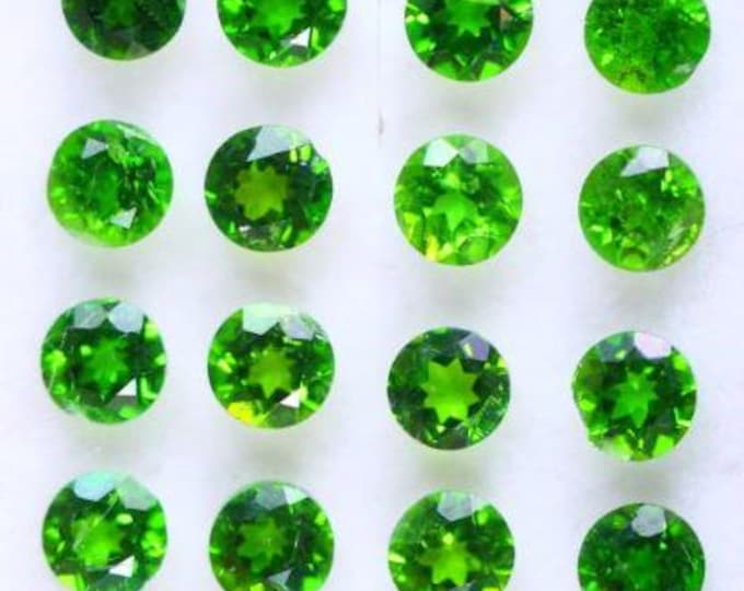 2 Piece: Natural Chrome Green Diopside. Faceted Round VS. 3.2 x 3.2 x 2.1 mm. Loose Gemstone for Jewelry Making and Jewelry Design and Gift