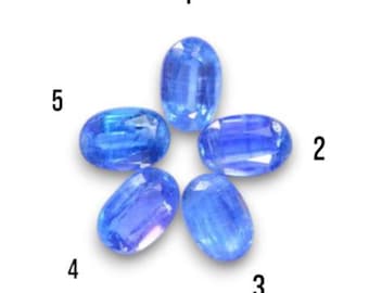 0.58 Carat Authentic Kyanite. No Treatment. Faceted Loose Blue Gemstone. Loose Gemstone for Making Jewellery. Medium Blue. 6.1 x 4 x 2.7 mm.
