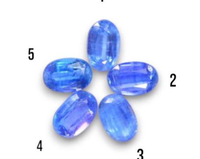 0.58 Carat Authentic Kyanite. No Treatment. Faceted Loose Blue Gemstone. Loose Gemstone for Making Jewellery. Medium Blue. 6.1 x 4 x 2.7 mm.