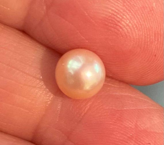 AAAA Pink Beige Freshwater Pearl, Undrilled Asian Pearl (2.54