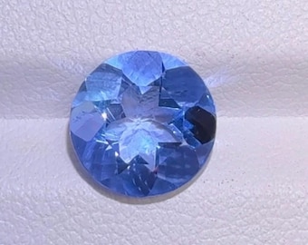 4.31 Cts Brilliant Natural Cornflower Blue Fluorite Round VVS 9.90 x 9.90 x 6.50 mm Loose Gemstone for Jewelry Making and Gifts. Earth Mined