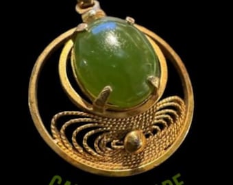 Canadian Jade Necklace. Antique Gold Filled 12/20. Earth Mined BC Jade. Delicate Authentic Nephrite Jade Necklace. Mined & Created in Canada