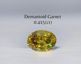 0.415 Carat Natural Demantoid Namibia Garnet Faceted Oval Cut. 4.90 x 3.50 x 2.80 mm Loose Gemstones. Untreated and Earth Mined.