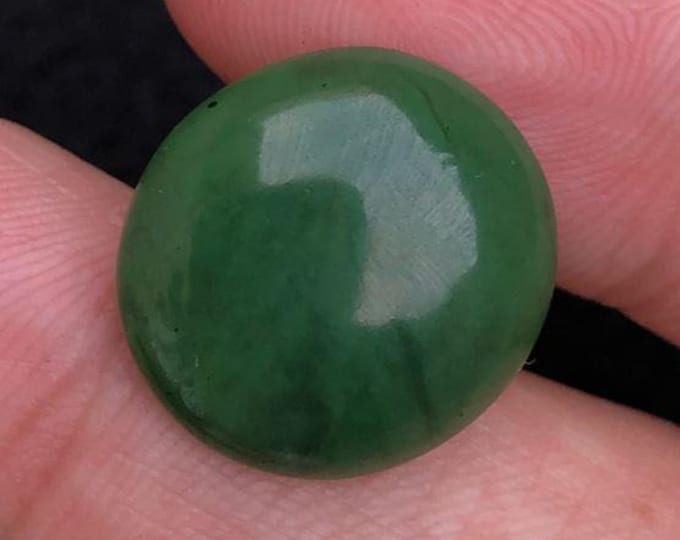 12.15 Carats B.C Canadian Jade Gemstone for Necklace & Gifts. Cabochon Beautiful Green Pendant Stone. Created in B.C Canada. Fraser Valley.