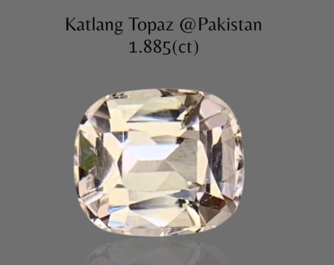 1.88 Natural Katlang Topaz Faint Pink Precision Cushion Cut 7.6 x 6.6 x 4.8 mm Loose Gemstones for Jewelry Making and Supplies. Earth Mined