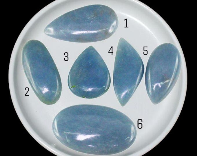 Angelite Cabochons. Earth Mined. Smokey Blue. Various Sizes. Pendant Stones. Loose Gemstone Cabochons. Sold Separately.