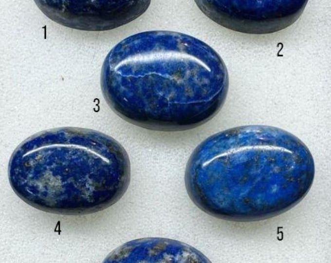 Individual Lapis Lazuli. Natural Untreated Cabochons. Jelly Bean Size. Loose Gemstones for Making Jewelry. Single Piece. 10 - 13 Carats.