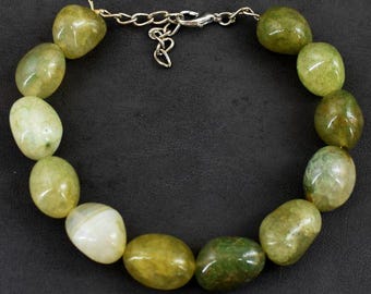 Genuine 185.00 Cts Onyx Beads. 6 Inch Strand. Jewelry Making and Creative Gemstone Projects. Earth Mined. Green Large Beads. 13 x 16mm