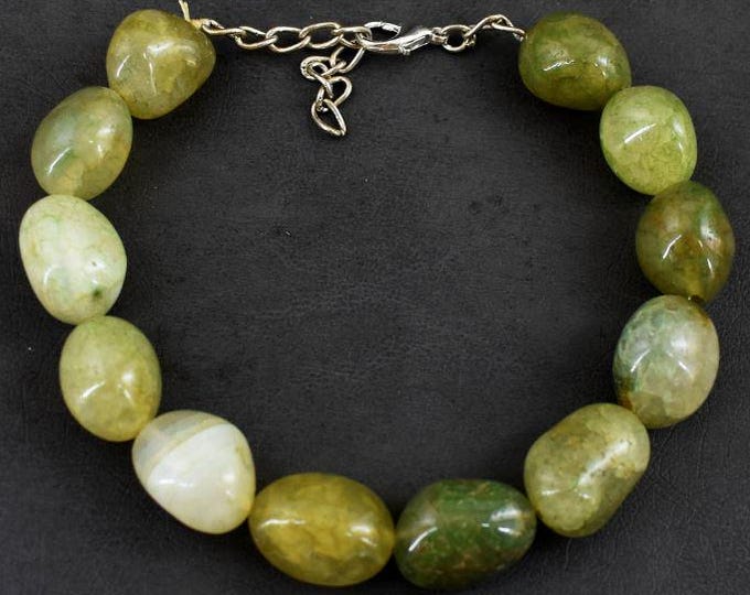 Genuine 185.00 Cts Onyx Beads. 6 Inch Strand. Jewelry Making and Creative Gemstone Projects. Earth Mined. Green Large Beads. 13 x 16mm