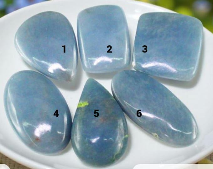 Angelite Cabochons. Earth Mined. Smokey Blue. Various Sizes. Pendant Stones. Loose Gemstone Cabochons. Sold Separately.
