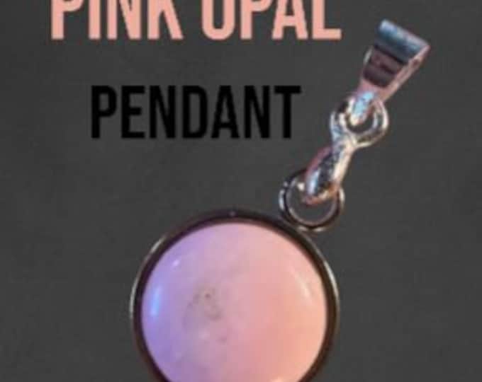 Pendant: 3.30 Carat Natural Pink Opal Cabochon. Origin Peru. 10 x 10 x 5 mm. Gemstone for Jewelry Making and Gifts. Genuine Earth Mined.