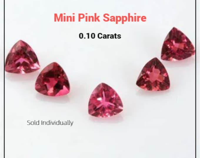 Mini Earth Mined Loose Sapphires. Trillion Cut. Peach Pink Colour. Sold Individually. 0.10 Carats. Jewelry Supplies. 3 x 3mm. Gifts.