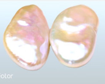 9.70Ct Real Freshwater Pearl Pair Baroque Pearl. Natural Gemstone. Beautiful Luster. Jewellery Supplies and Birthstone Gift. Sold in Pair