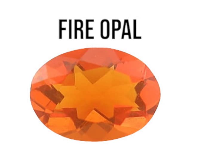 Bright Orange Fire Opal. Faceted Oval Gemstone. Loose Gemstones for Making Jewelry. Mexican Opal. Sold Individually. VVS. 4.9 x 2.5 x 2.2 mm