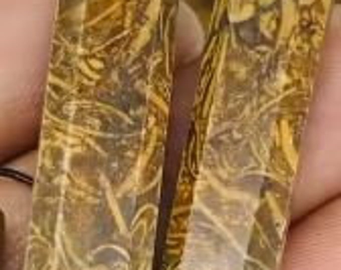 Genuine Art Jasper Beads. Loose Gemstone Beads for Making Pendants and Necklaces. Side Drilled Beads. Faceted Cut Step Cut.