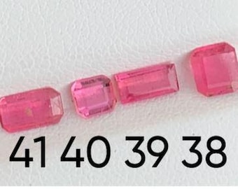 Pretty Pink Tourmaline. Faceted Emerald Cut. Loose Gemstones for Jewelry.  SI-VS. Genuine Mined. Natural Untreated. Sold Seperately.