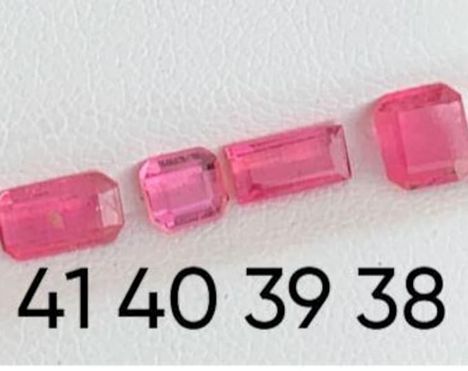 Pretty Pink Tourmaline. Faceted Emerald Cut. Loose Gemstones for Jewelry.  SI-VS. Genuine Mined. Natural Untreated. Sold Seperately.